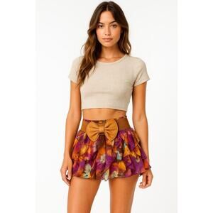 Fairy Flutter Skirt Medium Earthy Whimsical Purple Orange Floral Cottage Medium